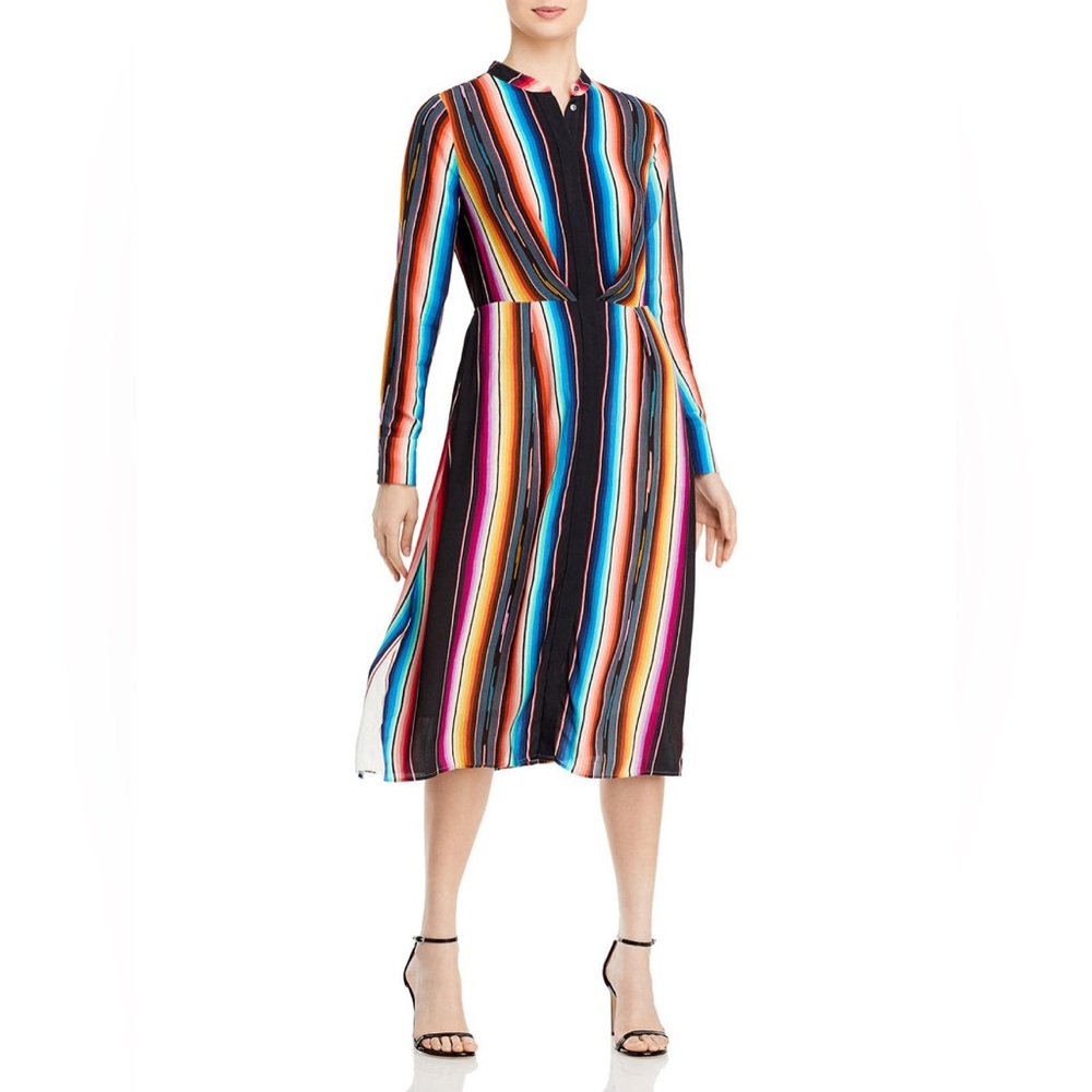 KOBI HALPERIN 💫 Womens Striped Midi Shirtdress, Size XS, NWT